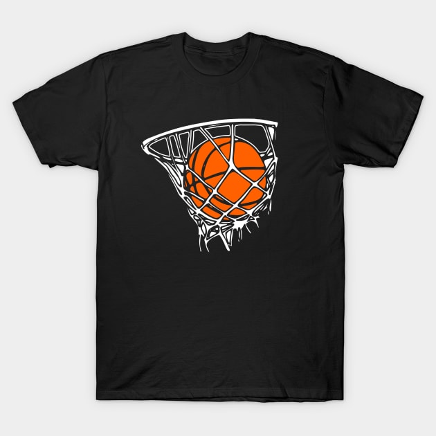 Basketball Hoop, Net and Ball T-Shirt by Rebel Merch